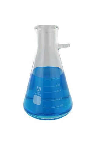 Glass filtering funnel flask