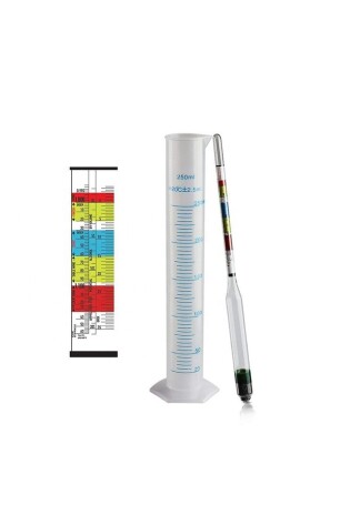 Triple Scale Alcohol-meter + 1 Measuring Cylinder