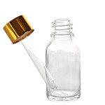 Dropper Bottles Clear Glass Gold Lids