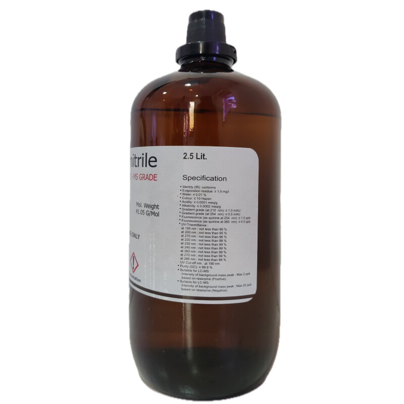 Acetonitrile 99,9% HPLC Grade 2,5L