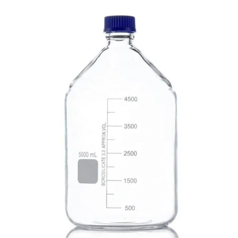 Laboratory Bottles With Blue Cap